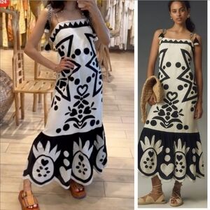 Farm Rio Square Neck Patchwork Maxidress
